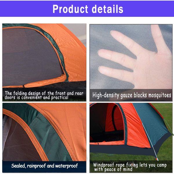 3 Season Fiberglass Frame 210D Oxford Instant Backpacking Tent