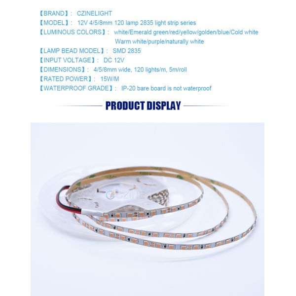 High Bright Dc12v 5v Thin Led Tape Cintas 4mm 5mm Flexible Warm White Red Blue Green 120led Luces Led 2835  Led Strip Light