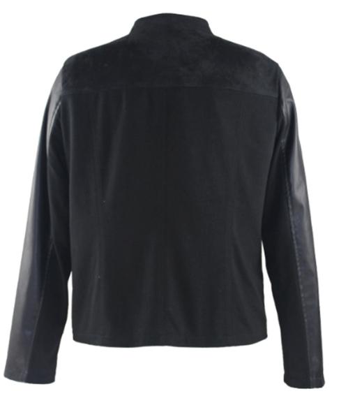 V Neck Ladies Slim Fit Womens Faux Leather Jackets Long Sleeve With Zipper