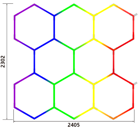 Modular LED Hexagonal Light RGB Honeycomb Ceiling Panels for Versatile Lighting in Garage Gym Workshop and Office Spaces