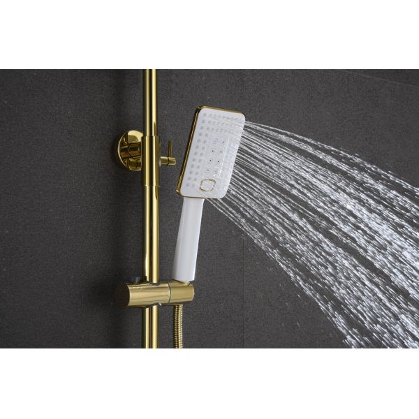 Square Shower Head Bathroom Shower Set with Golden Bathroom Products Shower System