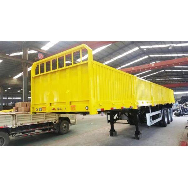 Side Wall Semi Trailer , 3 Axles 60Tons Cargo Truck Semi Trailer