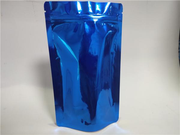 Versatile Aluminum Foil Stand Up Pouch Blue High Temperature Resistance