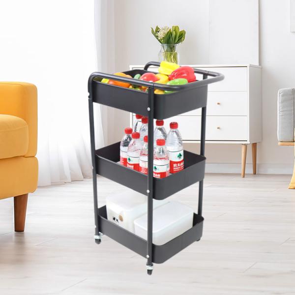 Bathroom Organizer Universal Wheel Metal Rolling Storage Cart For Kitchen