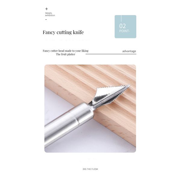 Stainless Steel Double Ball Watermelon Carving Knife Set for Fruit Vegetable Decoration