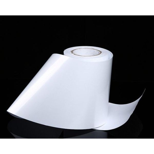 HM4833 Model Self Adhesive Film Pp White Glossy Hotmelt Glue White Glassine Liner