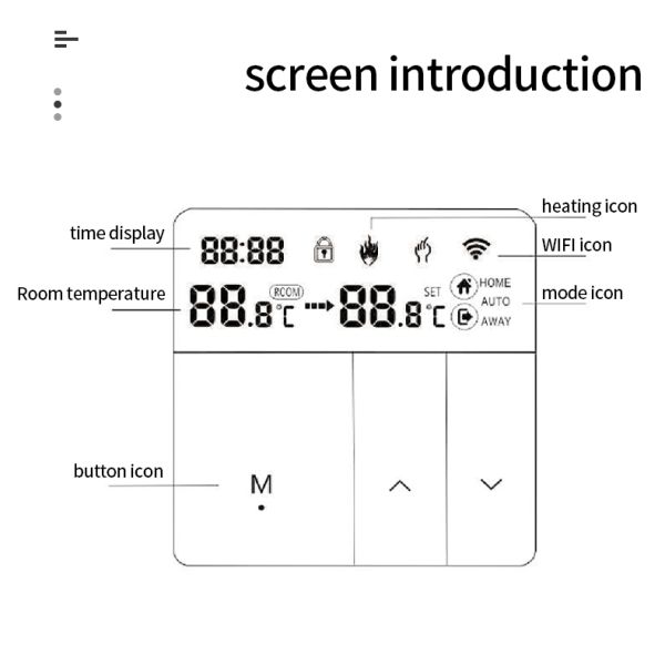 SIXWGH Smart WiFi Thermostat Tuya App Voice Control 16A Load LCD Programmable Temperature Controller for Electric Floor Hotels