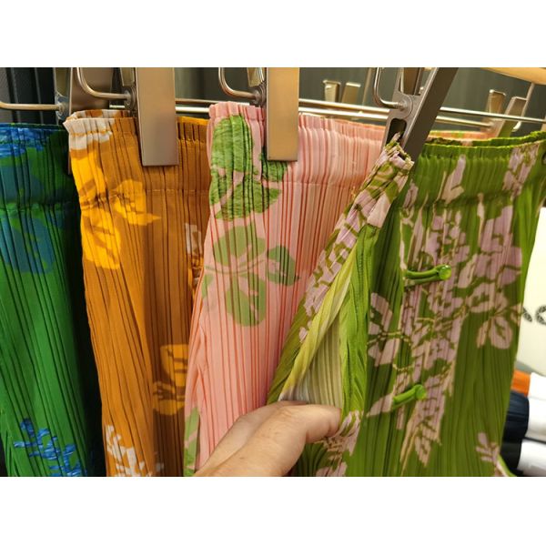 Original Design Pleated Chinese Style Disc Half Skirt 2024 Printed Pleated Skirt Wrap Slit Summer Skirt