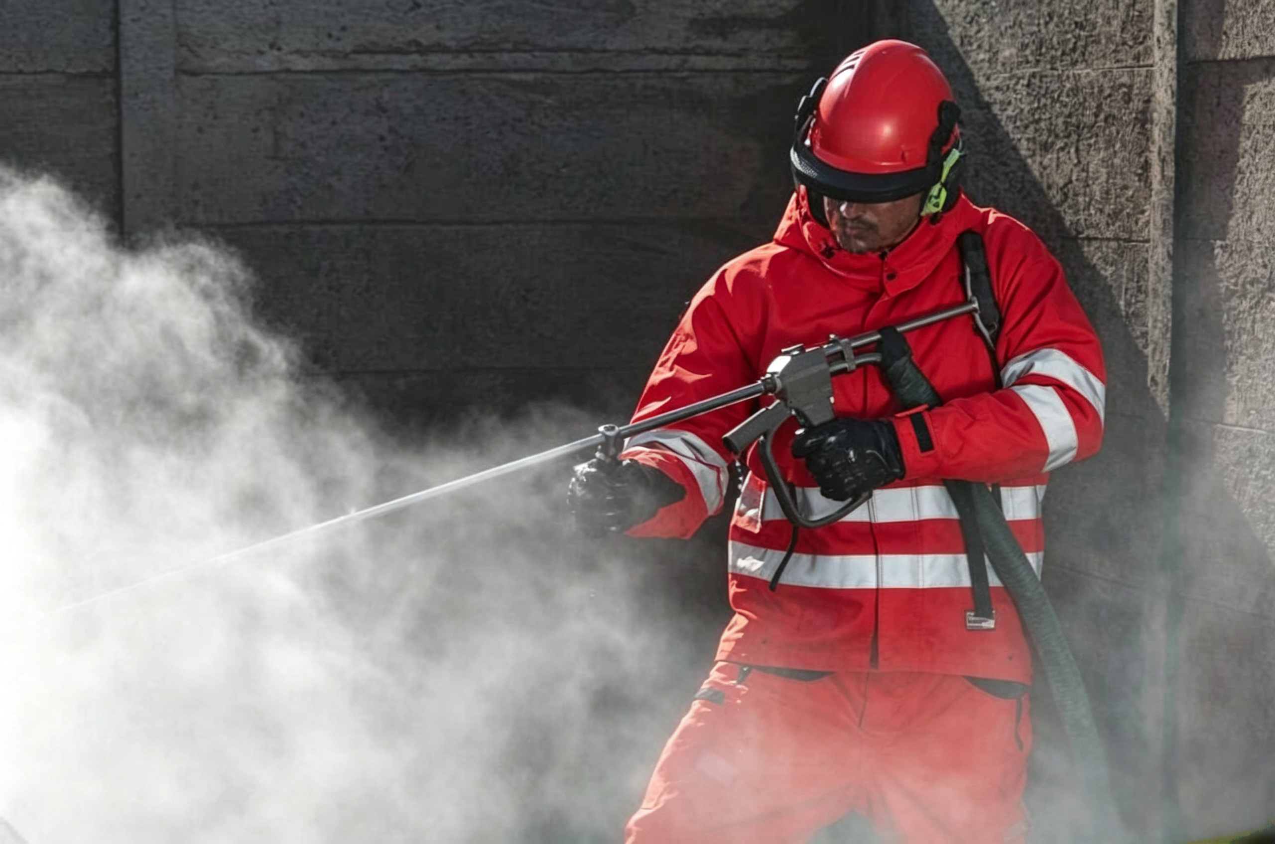 Breathable Water Blasting Safety Suit High Strength Waterproof Protective Clothing Fire Proof