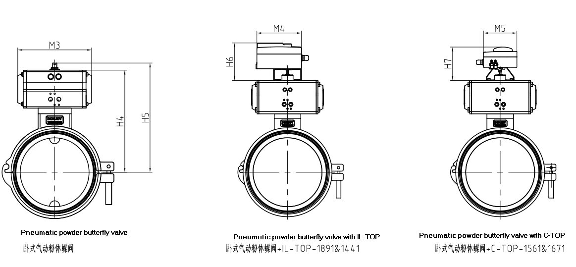 Вращающий момент гигиенической одиночной действующей пневматической клапан-бабочки струбцины порошка небольшой