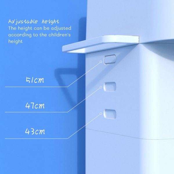 45*30*50cm Kids Bathroom Sink Smart Children Learning Wash Basin Height Adjustable