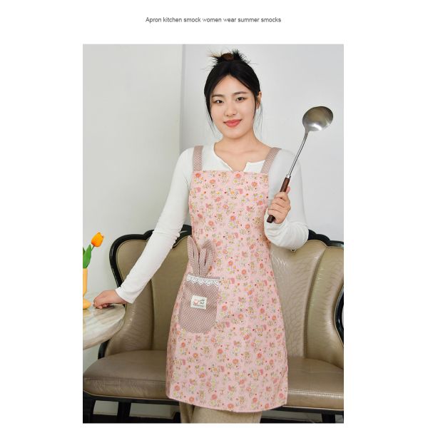 Chefs Uniform Custom Print Logo Women Adjustable Cotton Polyester Bib Kitchen Apron