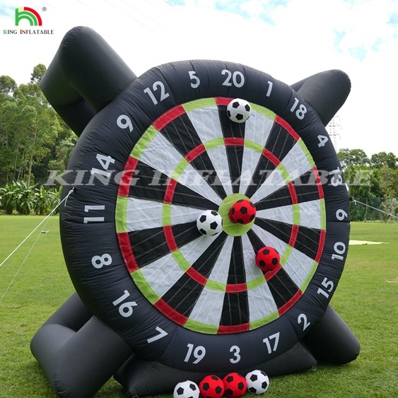 Outdoor Inflatable Soccer Darts Board With 8pcs Soccer Ball 370W Blower Support Frame For Kick Dartboard Sport Game