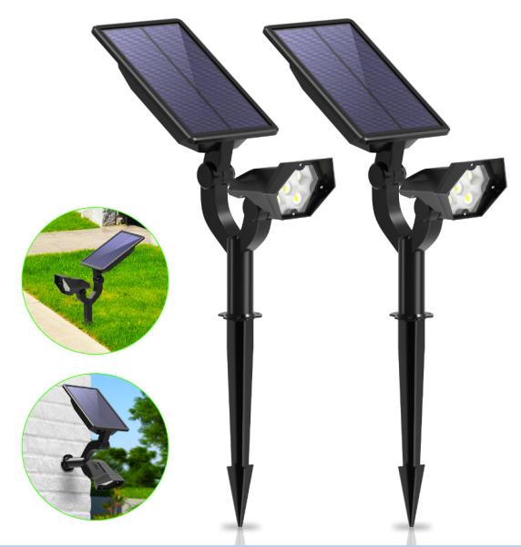 Projecteur réglable intégré solaire|Panneau photovoltaïque de silicium monocristallin imperméable de LED|Nouvelle terre de batterie au lithium