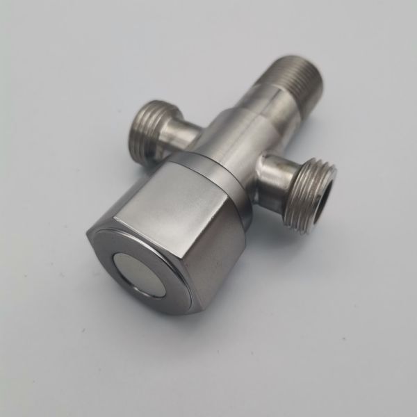 Angle Valve Multifunction Stainless Steel 3Ways T Valves for Bathroom Engineering