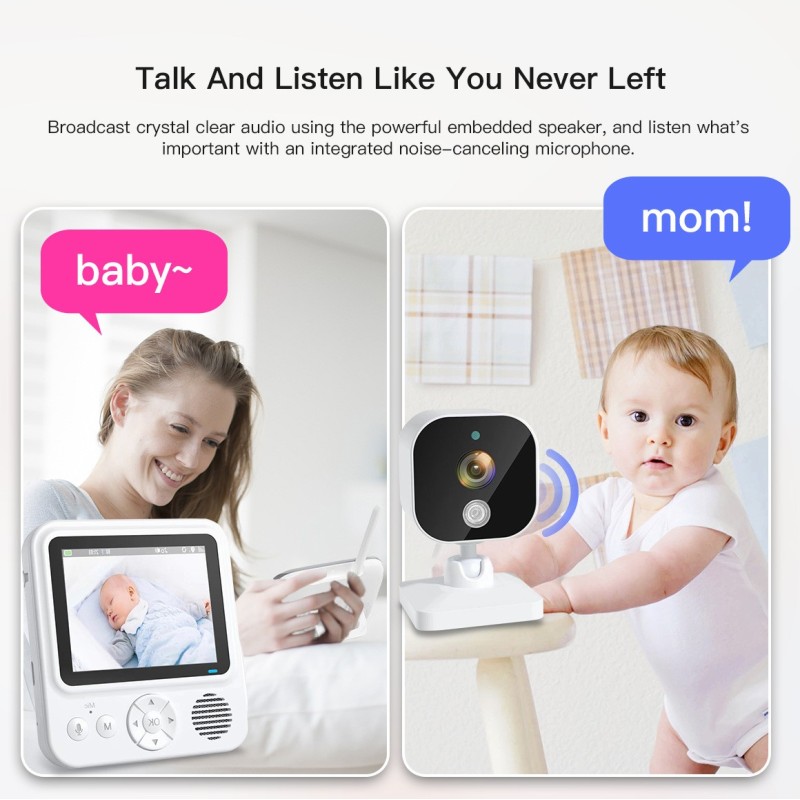 HD Wireless Baby Monitor Camera 2.8 Inch Security IP Camera With Night Vision Sleep Monitoring Two Way Audio Smart Wifi Cameras