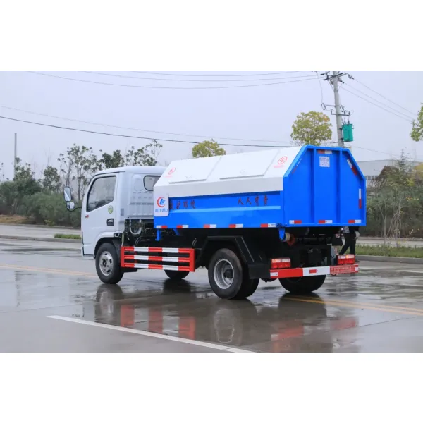 Hot Sale Dongfeng 5000liters/5cbm Small Hook Lift Side Loading Garbage Compactor Truck