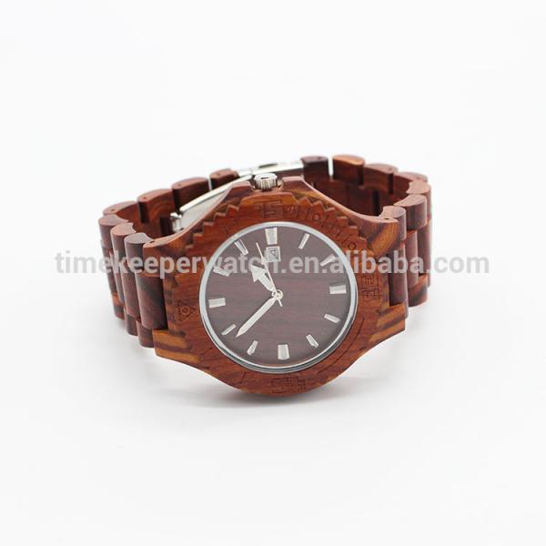 red sandalwood man watches ,wood bracelet watch , watch wood with date