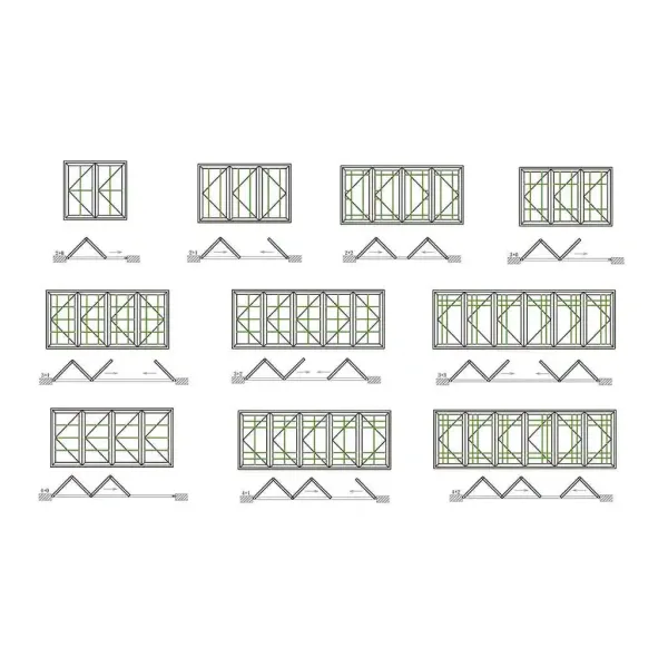 WANJIA-folding-window-design-method-grid Exterior Aluminium Folding Doors Double Glass Soundproof Bifold Doors For Shop