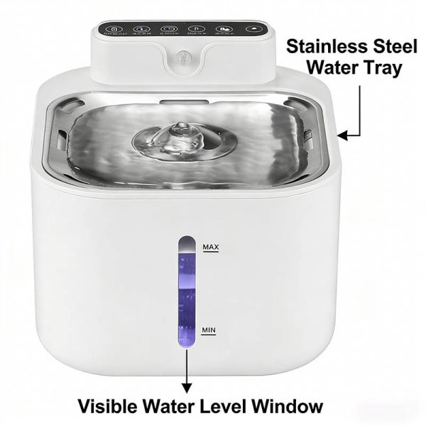 Pet Water Fountain Automatic Quiet Filtered BPA-Free Dispenser, Bulk Wholesale OEM For Multi Pet Use