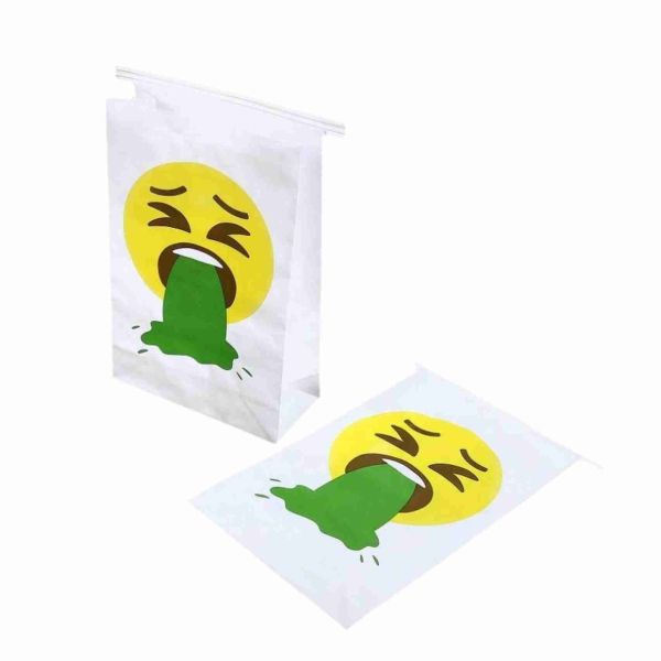 PE Lamination Disposable Airline Puke Bags Sos Paper Bag For Travel