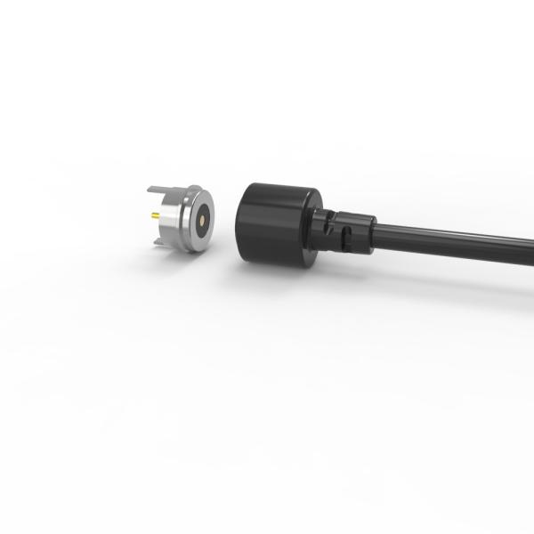 T-shape magnetic cable connector black 90A connector jacket round magnetic connector