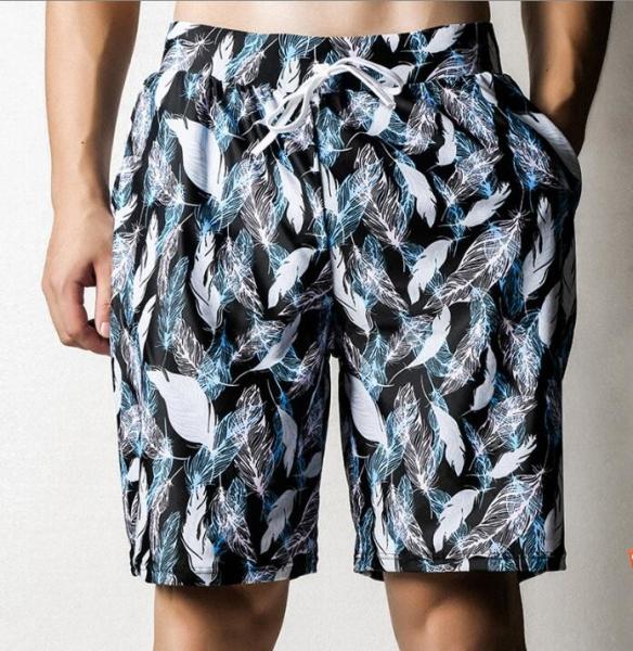 2018 newest design men's summer cool dye sublimation printed beach short Mens Waterproof Swim Trunk