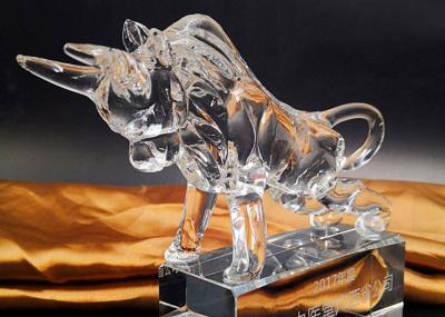 Crystal Cow Animal Figurines Model para decorações do escritório/casa