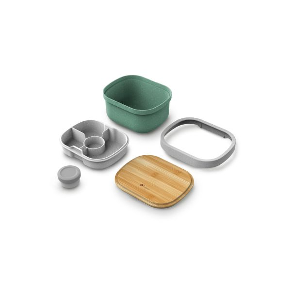 190*150*100 mm Microwavable Food Container Eco Custom Logo Color Separated Space BPA Free Bamboo Storage Box Container