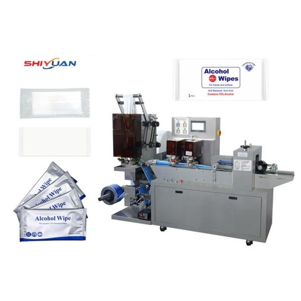60-120bags/min Wet Wipes Packaging Machine 2.4KW Three Side Sealing Packing Machine