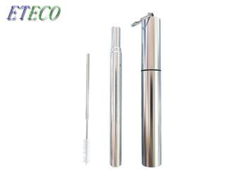 Cute Natural Telescopic Stainless Steel Straws Non Toxic 235mm Bright Color