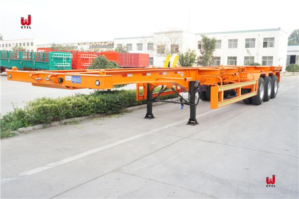 Tri Axle ISO 40ft Truck Semi Trailers 50T Shipping Container Trailer