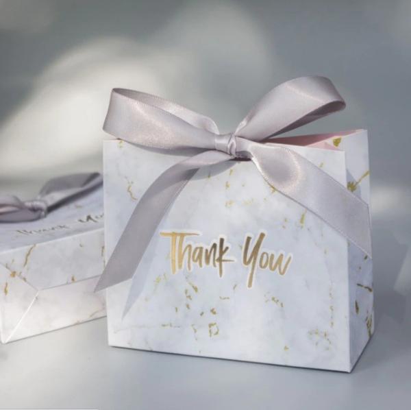 Estampagem a quente Superfície Manuseio Pequeno Saco de Papel de Embalagem para doces de casamento de chocolate