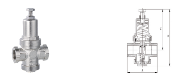 TMOK DN15 PN16 Nickle Plated High Precision Water Pressure Reducing Valve Relief Valve For Water Line Plumbing