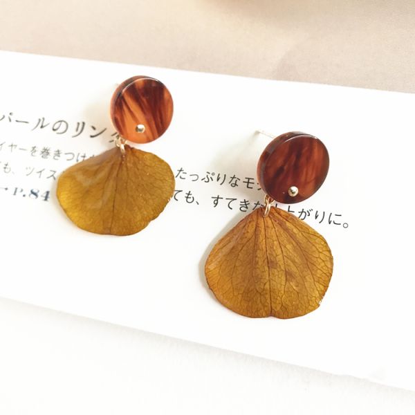 Korea Style Women Elegant Crystal Rhinestone Ear Stud Dry Ginkgo Leaves Cheap Silver Earring