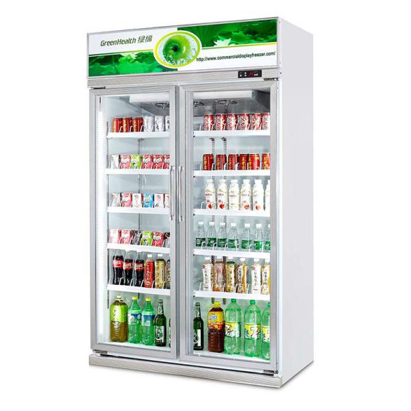 Refrigerador ereto da exposição do supermercado comercial de alumínio luxuoso do congelador da exposição/2 portas