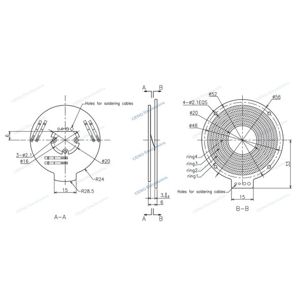 Pancake Slip Ring with PCBA style electric power and CANBus signal for robot arms