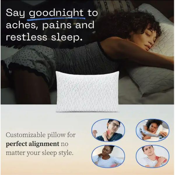 Bamboo Viscose Gel Infused Memory Foam Pillow for Back and Side Sleepers 60*40*10CM