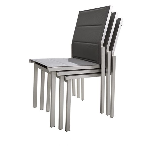 10 Seater Garden Dining Set WPC Table and Brushed Aluminum Chairs for Outdoor Furniture