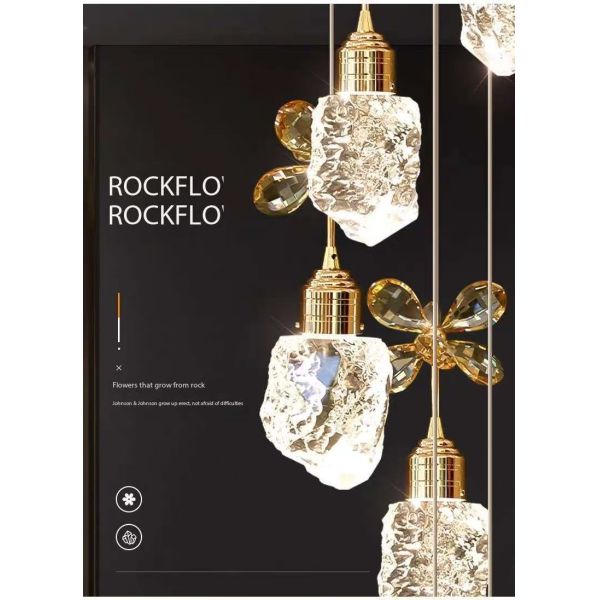 Snow Mountain Flower Shape Stair Lights For Loft Ceiling Staircase Branch Chandelier Lighting LED Pendant Lights Chandeliers