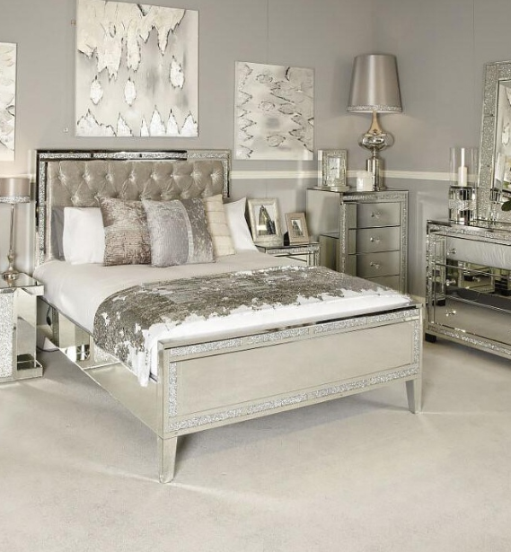 Leather Tufted Upholstered Bed Modern King Bedroom Sets