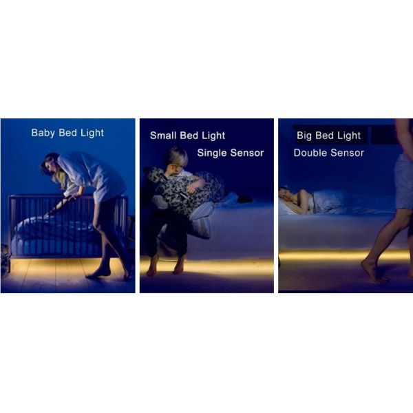 Baby single bed led strip light motion sensor light switch 1.5 meter strip led light sensor
