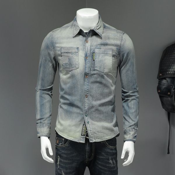 Full Sleeve Length DRESS SHIRTS 2022 Unique Design Spring Fashion Men's Retro Flower Shirt