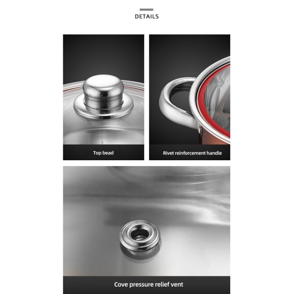 Бак кухни фабрики оптовый устанавливает варить баки и Cookware наборов нержавеющей стали лотков устанавливает со стеклянной крышкой