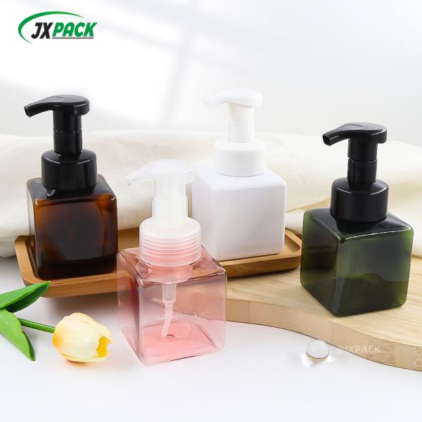 15oz Square Foam Pump Bottle Eco Friendly Facial Foam Cleanser Bottle For Cosmetic Personal Care