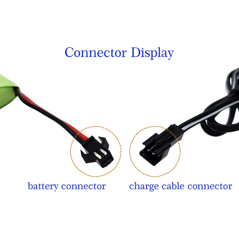 Ni-MH Battery Pack, Upgrade 4.8V 2400mAh Rechargeable AA Battery Pack With SM 2P Plug and Charge Cable for RC Trucks 1:18, 1:16