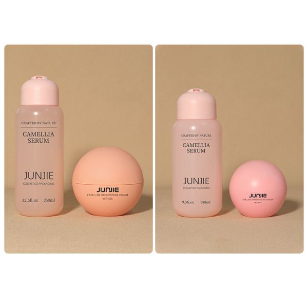 Creative Skin Care and Packaging Set 350ml 280ml 100g 50g Custom logo Soft Touch Plastic Cosmetic Lotion Pump Bottle Cream Jar