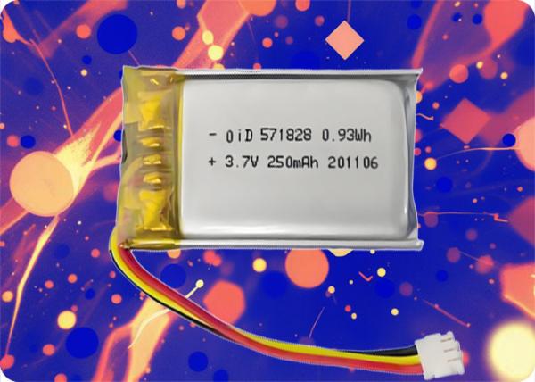 OiD571828N255 3.7V 255mAh 1C Descarga 500 Ciclos para dispositivos de seguimiento de mascotas