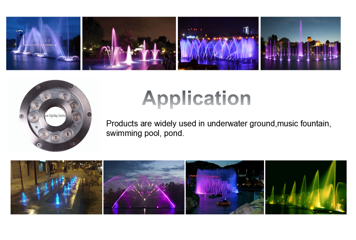 IP68 Waterproof LED Fountain Ring Light Stainless Steel Underwater  LED Lights