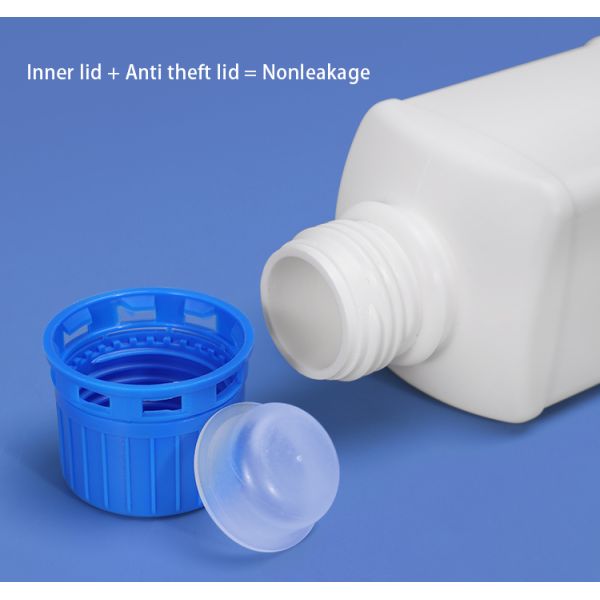 Квадратная пустая бутылка с лабораторным реагентом из HDPE из пластика 125 мл